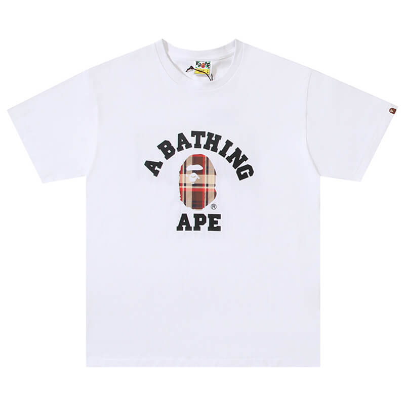 Bape Black And Brown Plaid Small Logo Short Sleeve T-Shirt - image 2