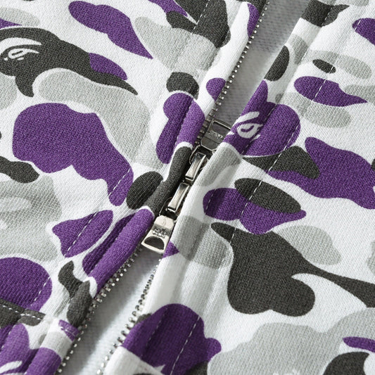BAPE Purple Camo Shark Zipper Double Hoodie - image 7