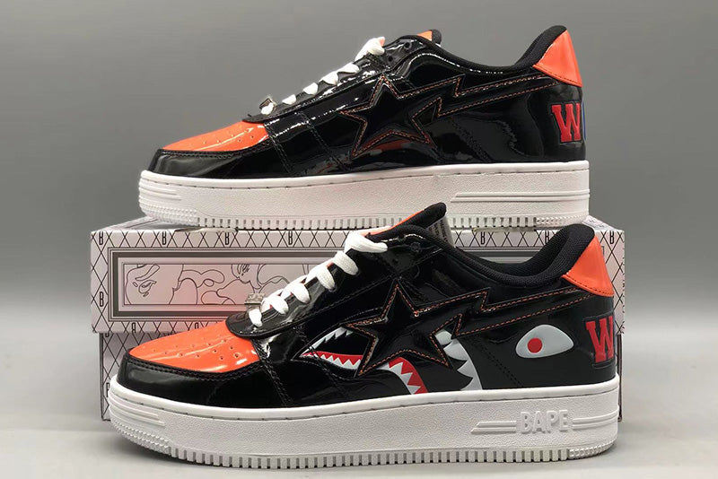 A Bathing Ape Bape Sta Low Mad Shark Black Orange - image 1
