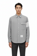 Men's Casual Oxford Shirt - 100% Cotton Button - Front Shirt by Thom Browne, shirt detail view