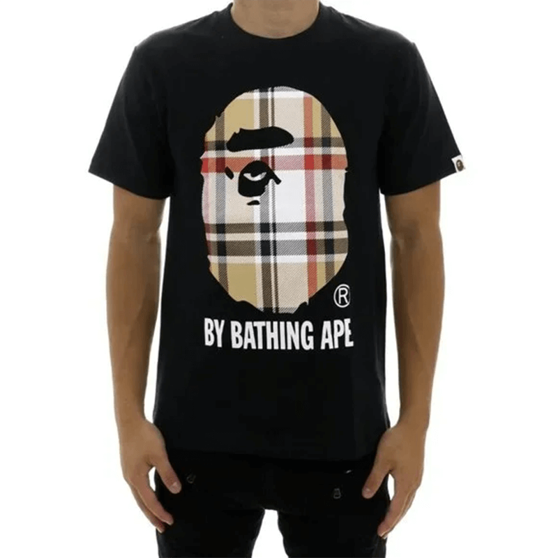Bape Burberry Plaid Ape Head by Bathing Ape Tee - image 3