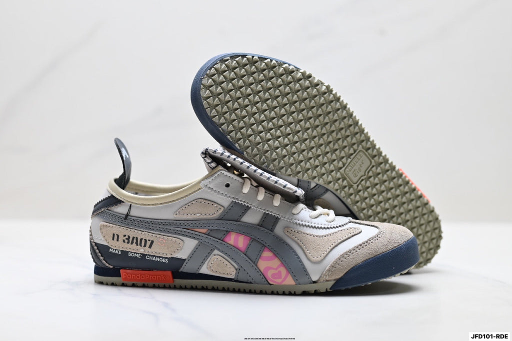 Onitsuka Tiger Retro Low Top Beige Gray Pink Unisex Shoes Style 29 detail view 6
