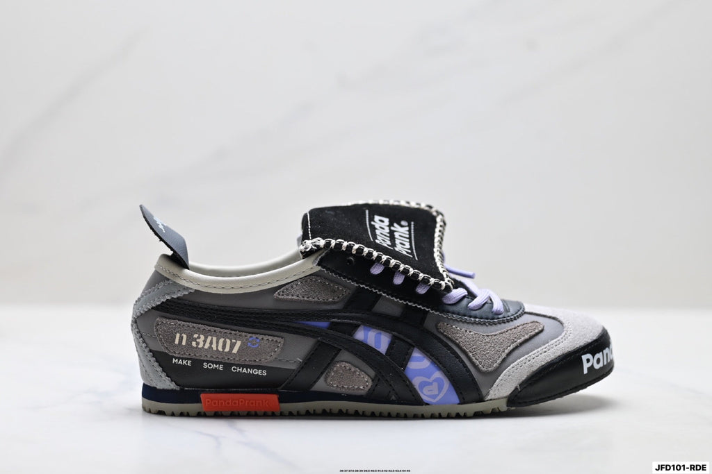 Onitsuka Tiger Retro Low Top Black Purple Unisex Shoes Style 30 detail view 2