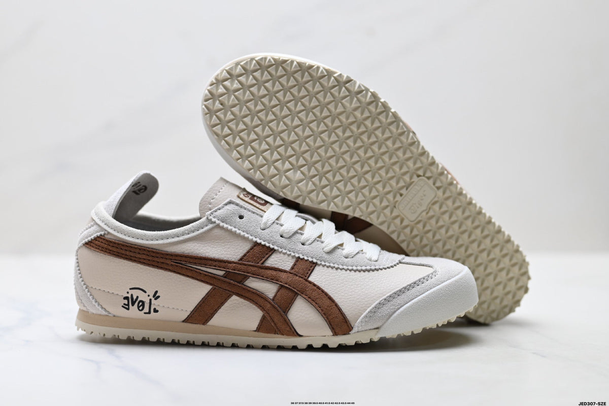 Onitsuka Tiger Retro Low Top Cream Brown Unisex Shoes Style 11 detail view 6
