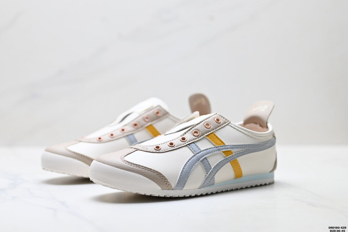 Onitsuka Tiger Retro Low Top Cream Silver Orange Unisex Shoes Style 15 detail view 5