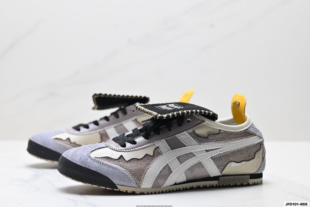 Onitsuka Tiger Retro Low Top Gray Black Yellow Unisex Shoes Style 28 detail view 5