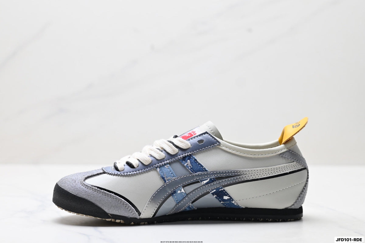 Onitsuka Tiger Retro Low Top Gray Blue Orange Unisex Shoes Style 26 detail view 4