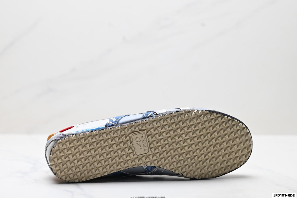 Onitsuka Tiger Retro Low Top Gray Blue Orange Unisex Shoes Style 26 detail view 9