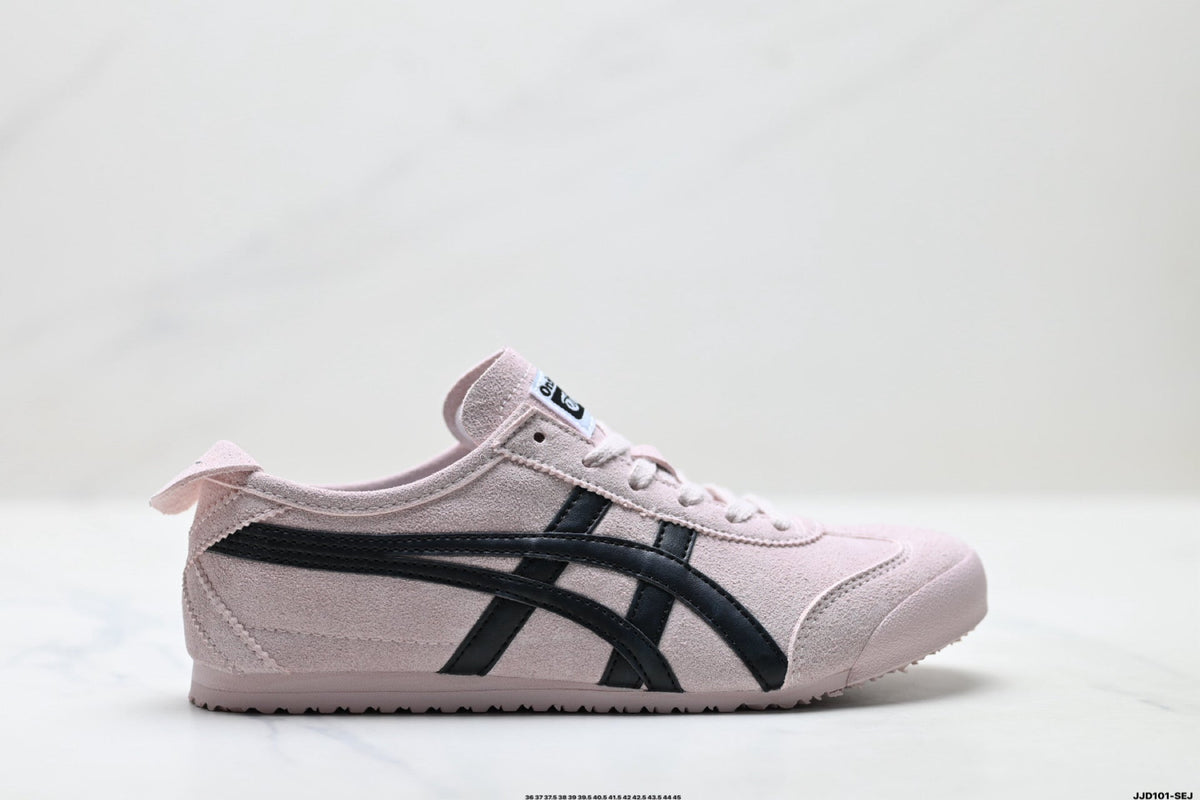 Onitsuka Tiger Retro Low Top Pale Pink Black Unisex Shoes Style 23 detail view 2