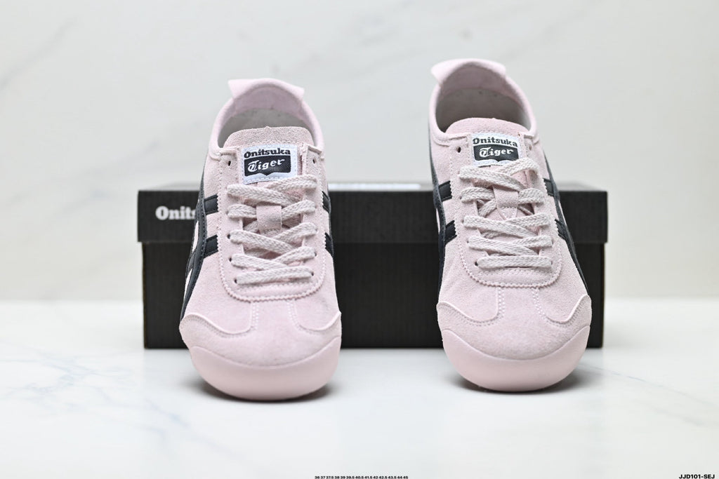 Onitsuka Tiger Retro Low Top Pale Pink Black Unisex Shoes Style 23 detail view 8