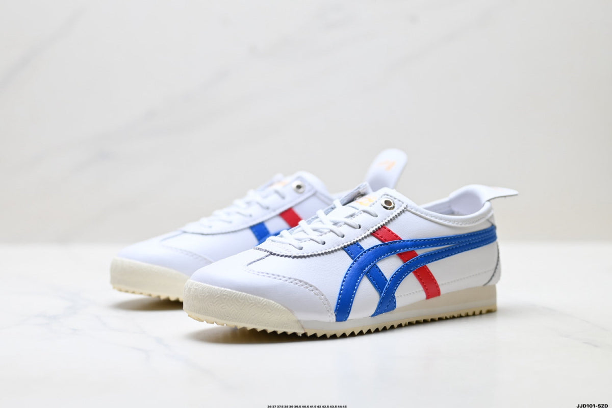 Onitsuka Tiger Retro Low Top White Blue Red Unisex Shoes Style 10 detail view 5