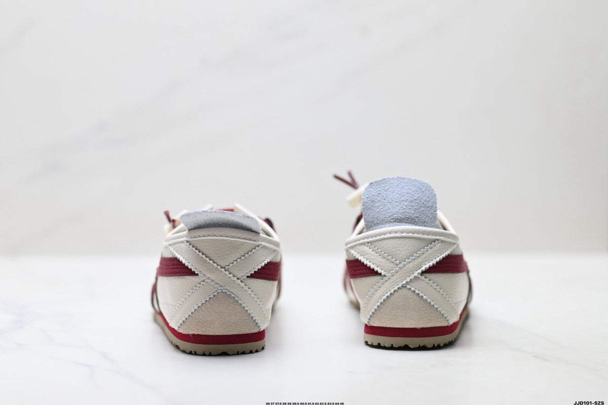 Onitsuka Tiger Retro Low Top White Burgundy Rope Lace Unisex Shoes Style 14 detail view 7