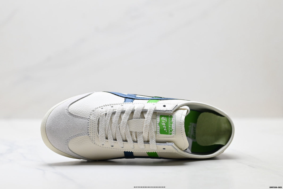 Onitsuka Tiger Retro Low Top White Navy Green Unisex Shoes Style 21 detail view 3