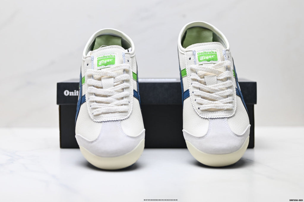 Onitsuka Tiger Retro Low Top White Navy Green Unisex Shoes Style 21 detail view 8