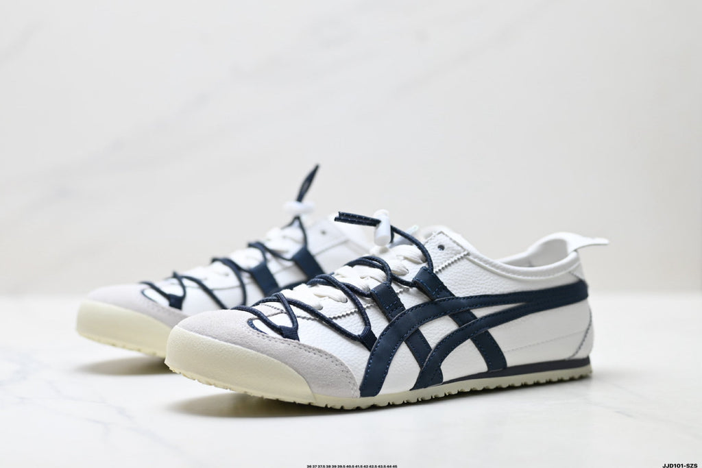 Onitsuka Tiger Retro Low Top White Navy Rope Lace Unisex Shoes Style 13 detail view 5