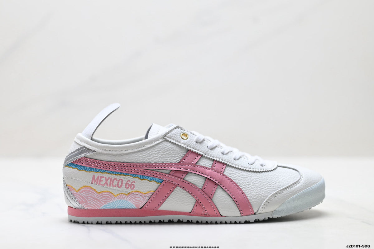 Onitsuka Tiger Retro Low Top White Pink Silver Unisex Shoes Style 02 detail view 2