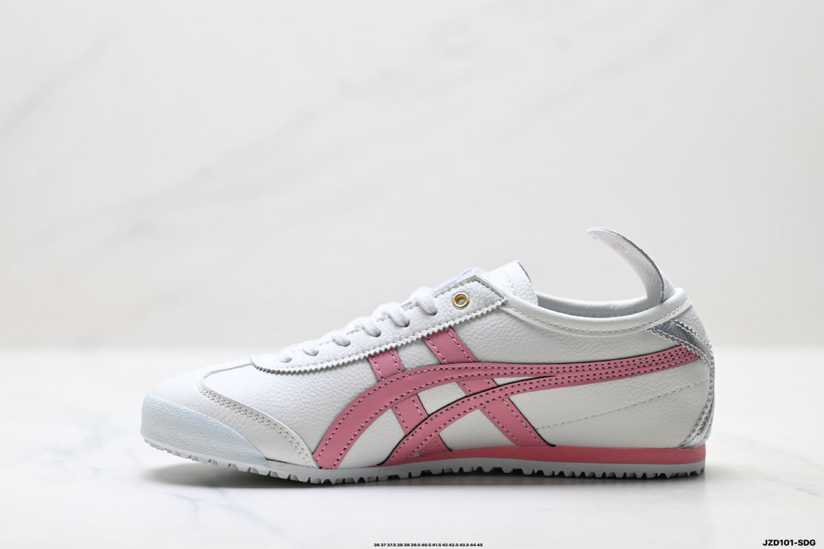 Onitsuka Tiger Retro Low Top White Pink Silver Unisex Shoes Style 02 detail view 4