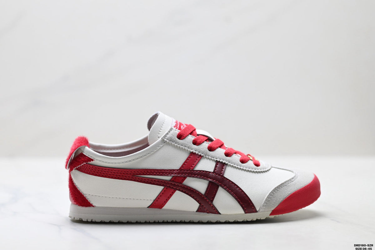 Onitsuka Tiger Retro Low Top White Red Unisex Shoes Style 17 detail view 2