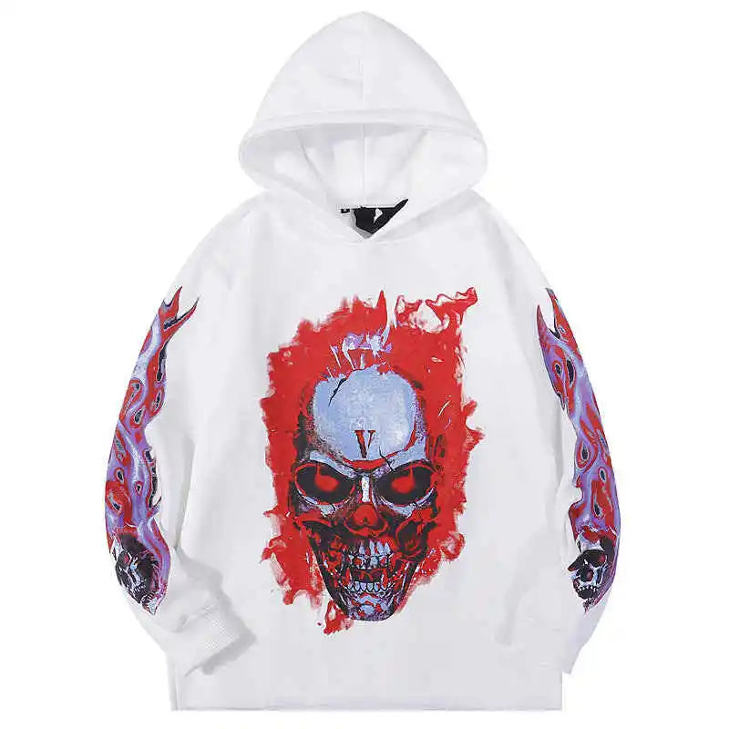 Skully Red Flame Hoodie